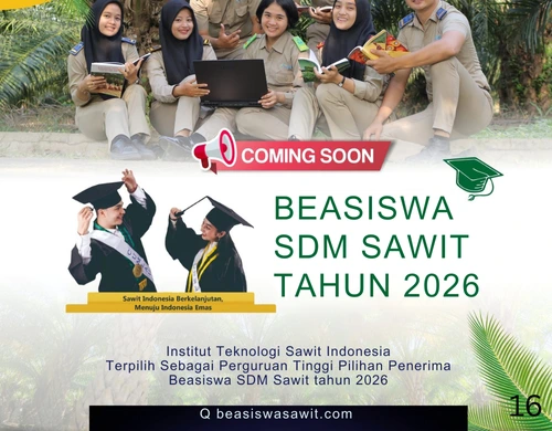Beasiswa sawit kuliah geratis sampai perguruan tinggi